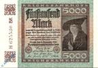 Banknoten Reichsbanknote , 5.000 Schein , Wz Mäander , DEU-91 b , Rosenberg 80 , P 81 , vom 02.12.1922 , Weimarer Republik -
