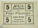 Notgeld Notgeld Bergedorf , Gerhus , 5 Pfennig Schein , Tieste 0440.25.01.B , Hamburg Verkehrsausgabe -