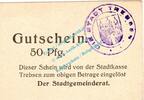 Notgeld DE 50 Pf. Trebsen , Notgeld 50 Pfennig Schein in kfr. Tieste 7405.05.21 , Sachsen o.D. -