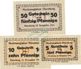 Kleingeld 1914-1922 DE 3 Scheine kpl. Ebersberg , Notgeld Set mit 3 Scheinen unc-kfr. Ti.1560.05.10-12 , Bayern 1916 -