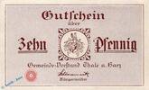 Notgeld De 10 Pf. Stadt Thale , 10 Pfennig Schein in kfr. M/G 1320.3 -