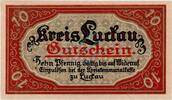 Kleingeld 1914-1922 10 Pf. Luckau , Notgeld 10 Pfennig Schein in unc-kfr. Ti.4225.05.35 , Brandenburg 1917 -