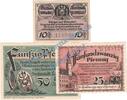 Kleingeld 1914-1922 DE 3 Scheine kpl. Notgeld Lauban , Satz mit 3 Scheinen , Tieste 3895.01 bis 03, von 1920 , Schlesien Verkehrsausgabe -