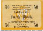 Notgeld Deutschland 50 Pfennig Schein Notgeld der Volksbank Neuerburg 4850.05.11 , 50 Pfennig Schein in kfr. o.D. -
