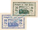 Notgeld DE 2 Scheine kpl. Penkun , Notgeld Set mit 2 Scheinen , Tieste 5555.05.10-11 , Pommern von 1920 -