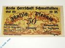 Notgeld Notgeld Schmalkalden , 50 Pfennig Schein D , Tieste 6585.05.15 , von 1917 , Hessen Verkehrsausgabe -