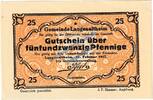 Notgeld De 25 Pf. Langenaltheim , Notgeld 25 Pfennig Schein in kfr. M-G 766.4.a , Bayern 1917 -