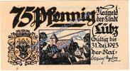 Serienscheine DE 75 Pf. Lübz , Notgeld 75 Pfennig Schein in kfr. M-G 835.2 , Mecklenburg Vorpommern o.D. -