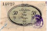 Notgeld Notgeld Ansbach , 50 Pfennig Schein gbr mit Stempel , Tieste 0160.15.01 , von 1917 , Bayern Verkehrsausgabe -