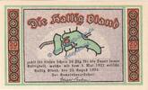 Notgeld De 20 Pf. Oland Hallig , Notgeld 20 Pfennig Schein -orange- in kfr. M-G 1013.1 , SH 1921 -