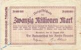 Großnotgeld Inflation DE 20 Mio. Mk. Banknote Kreis Neuwied , 20 Millionen Mark Schein in gbr. Keller 3903.ff-hh -