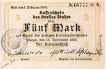 Großnotgeld Deutschland 5 Mark Schein Banknote , Notgeld Kreis Stuhm , 5 Mark Schein in kfr. E , Geiger 514.01 , 1918 -
