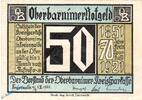 Seriennotgeld Deutschland Notgeld Oberbarnim 50 Pfennig Notgeld Oberbarnim 993.1.c , 50 Pfennig Schein in kfr. , KN hellgrau -