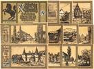 Serienscheine DE 12 Scheine kpl. Stuttgart , Notgeld Set mit 12 Scheinen in kfr. M/G 1289.2 a , Ba-Wü von 1922 -