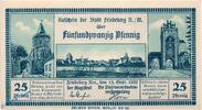 Notgeld De. 25 Pf. Stadt Friedeberg N. M. 25 Pfennig Schein in kfr. Tieste 2000.05.02 -