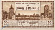 Notgeld De. 50 Pf. Stadt Friedeberg N. M. 50 Pfennig Schein in kfr. Tieste 2000.05.03 -