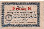 DE 10 Pf. Kaufmännischer Verein Namslau , 10 Pfennig Schein in kfr. Tieste 4755.05.10 -