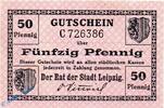 Kleingeld 1914-1922 50 Pf. Leipzig , Notgeld 50 Pfennig Schein in kfr. Tieste 3980.115.15 -