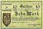 Großnotgeld 1918 10 Mk. Banknote Stadt Elberfeld , 10 Mark Schein in kfr. Geiger 124.02 von 1918 , RHL -
