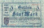 DE 5 Mk. Notgeld Stadt Elberfeld , 5 Mark Schein -4mm- in kfr. Geiger 124.014 , 1918 RHL -