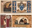 Großnotgeld 5 Scheine Notgeld Altrahlstedt , Hamburg , 5 Scheine in kfr. Müller 60.1-15 mit Überdruck -
