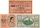 Kleingeld 1914-1922 3 Scheine kpl. Notgeld Bad Godesberg , Set mit 3 Scheinen in kfr. Tieste 2295.05.01 bis 03 -