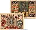 Kleingeld 1914-1922 2 Scheine kpl. Notgeld Aschaffenburg , Set mit 2 Scheinen in kfr. Kn 6 , Tieste 0220.10.20-21 -