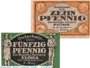 Notgeld Deutschland 2 Scheine Notgeld Amtshauptmannschaft Flöha , Set mit 2 Scheinen in kfr. Ti. 1890.05.20-21 -