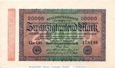 Weimarer Republik - Inflation 20.000 Mk. Reichsbanknote , 20.000 Mark Schein in kfr. Hakensterne , DEU-95 , Ros.84 , P.85 -