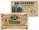 Notgeld DE 2 Scheine kpl. Notgeld Lehesten , Set mit 2 Scheinen in kfr. Tieste 3970.0520-21 , o. Drfa -