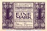 Serienscheine DE 1 Mk. Notgeld Paderborn , Kirchenkasse , 1 Mark Schein in kfr. M/G 1042.1 -