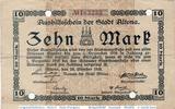 Großnotgeld Deutschland 10 Mark Schein Banknote der Stadt Altona , 10 Mark Schein in gbr.E , Geiger 012.03 -