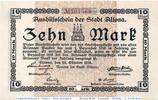 Großnotgeld Deutschland 10 Mark Schein Banknote der Stadt Altona , 10 Mark Schein in kfr.E , Geiger 012.02 -