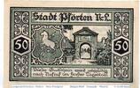 Notgeld DE 50 Pf. Pförten , Notgeld 50 Pfennig Schein in kfr. Tieste 5590.05.05 , BBG 1921 -