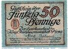 Notgeld DE 50 Pf. Pirna , Notgeld 50 Pfennig -gezähnt- in kfr. Tieste 5620.05.02 , Sachsen o.D. -