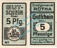Notgeld DE 5 Pf. -MUSTER- Rötha , Notgeld 5 Pfennig MUSTER-Schein in unc. Tieste 6120.05.05.M , Sachsen -