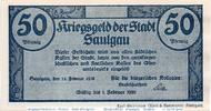 Notgeld Deutschland 50 Pfennig Schein Notgeld der Stadt Saulgau , 50 Pfennig Schein in kfr. 6435.05.02 -