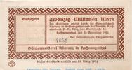 Großnotgeld Inflation 20 Millionen Mark Banknote B. Amt Hoffnungsthal , 5 Millionen Mark Schein in kfr. Keller 2407 -