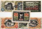 DE 7 Scheine kompl. 7 x Notgeld der Stadt Treffurt , 1338.1 Set mit 7 Scheinen in kfr. von 1921 -