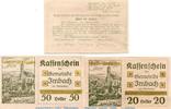 Notgeld Österreich 3 Scheine , Gold grün Notgeld der Gemeinde Imbach S.404.III.d Gold Ausgabe , Set mit 3 Scheinen grün -