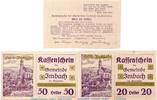 Notgeld Österreich 3 Scheine , Gold violet Notgeld der Gemeinde Imbach S.404.III.d Gold Ausgabe , 3 Scheinen violet -
