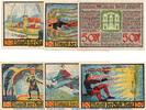 Notgeld DE 6 x 50 Pf. Notgeld der Stadt Roda , 1127.1 , 6 x 50 Pfennig Faust Serie in kfr. -