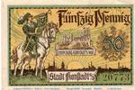 Serienscheine DE 50 Pf. Notgeld Abstimmungsschein Konstadt 738.1 , 50 Pfennig Schein in kfr. -