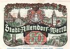 Seriennotgeld Deutschland 50 Pfennig Serie 1 Notgeld der Stadt Allendorf 12.1 , 50 Pfennig Schein Serie 1 in kfr. o.D. -