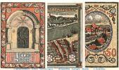 Notgeld De 3 Scheine kpl. Notgeld Verwaltung Ykernburg Eckernförde 307.1-2 , Set mit 3 Scheinen in kfr. -