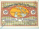 Notgeld Notgeld Süderbrarup , 50 Pfennig Schein Nr 2 , mit 2 x Stellvtr , Mehl Grabowski 1294.7 A , Schleswig Holstein Seriennotgeld -