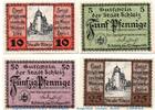 Notgeld DE 4 Scheine kpl. Notgeld der Stadt Schleiz 6550.05.20-23 , Set mit 4 Scheinen in kfr. -