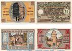 Serienscheine DE 4 Scheine kpl. Notgeld Stadt Meiningen 877.2 , Set mit 4 Scheinen in kfr. von 1921 , Thüringen -