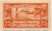 Serienscheine DE 25 Pf. Notgeld der Stadt Hoym 634.2 , 25 Pfennig Schein in kfr. von 1921 -