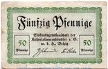 Notgeld Deutschland 50 Pfennig Schein Notgeld Einkaufsgenossenschaft Belzig 0395.05.07 , 50 Pfennig Schein in gbr. -